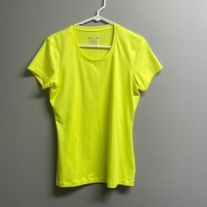 Womens UnderArmour fitted tee - neon yellow